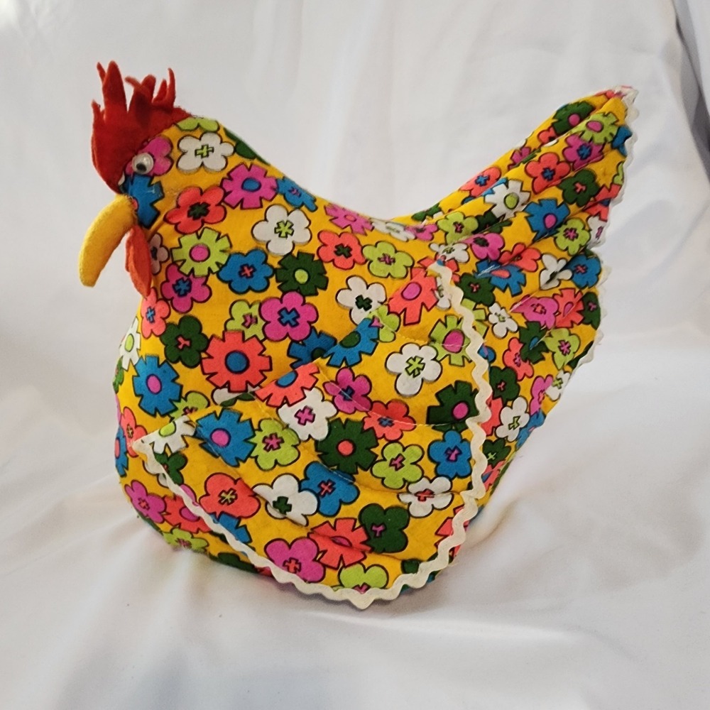 Vintage‎ Handmade Primitive Rooster Farm Decor Stuffed Fabric Doorstop Chicken